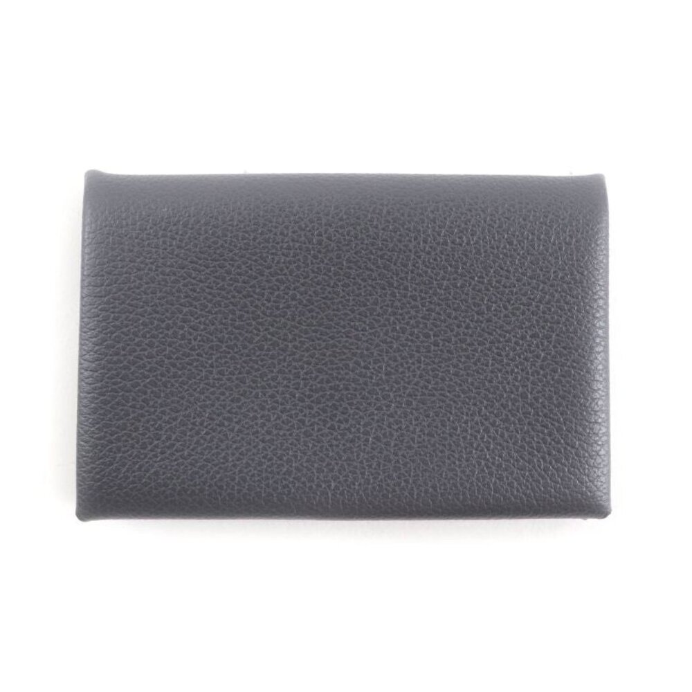 Hermes Calvi Grimayer Evercolor Silver Hardware Card Case Engraved
